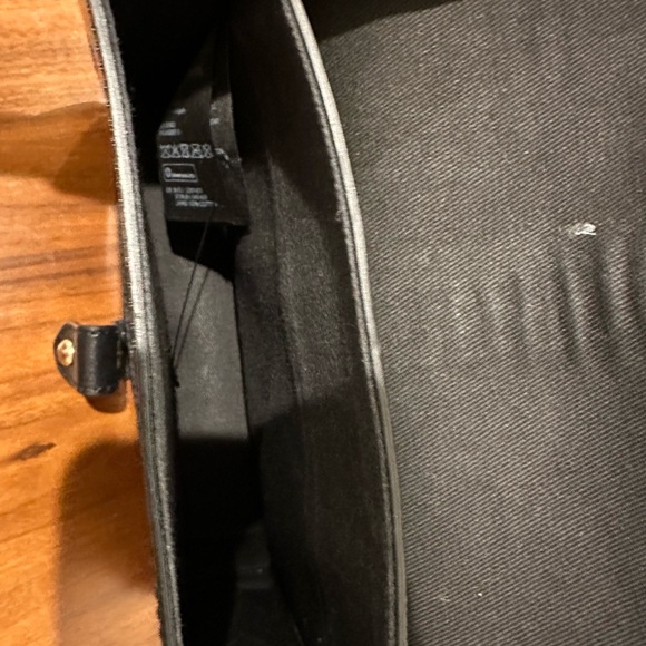 & Other Stories Black Leather and Suede Crossbody Bag with Gold Ring - Picture 6 of 6